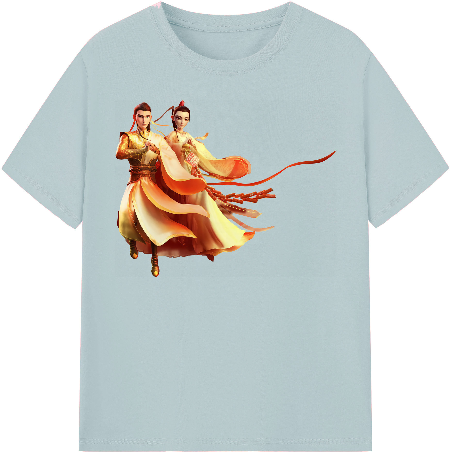 （画像用） Ne Zha 2 ナタ 魔童の大暴れ 綿100％半袖Tシャツ（フロントプリント）